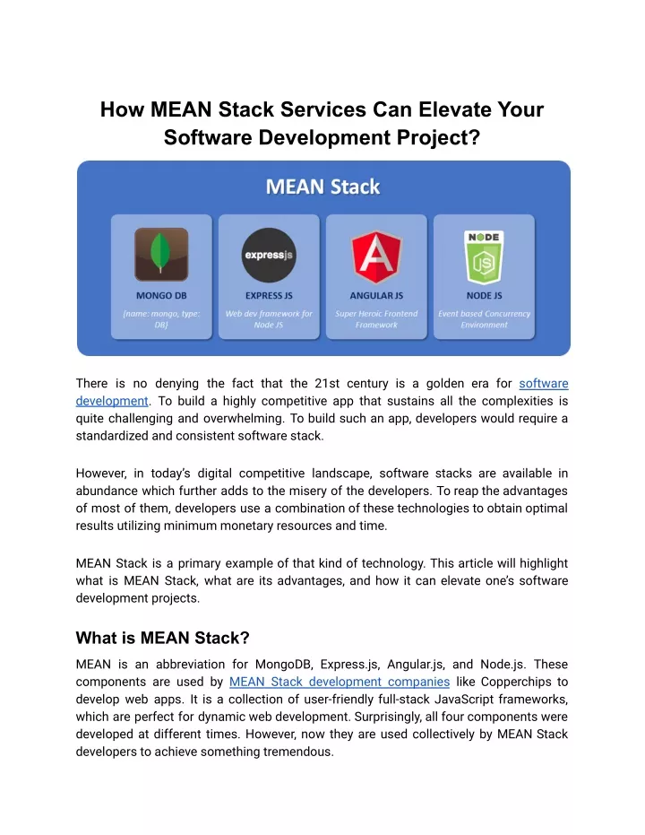 how mean stack services can elevate your software