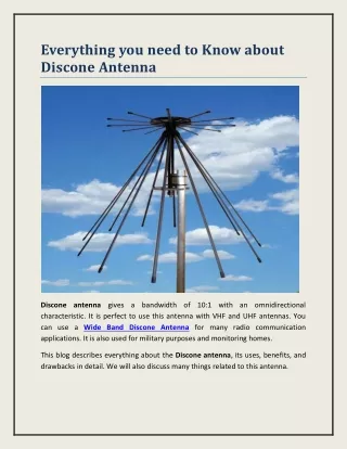 Everything you Need to Know about Discone Antenna