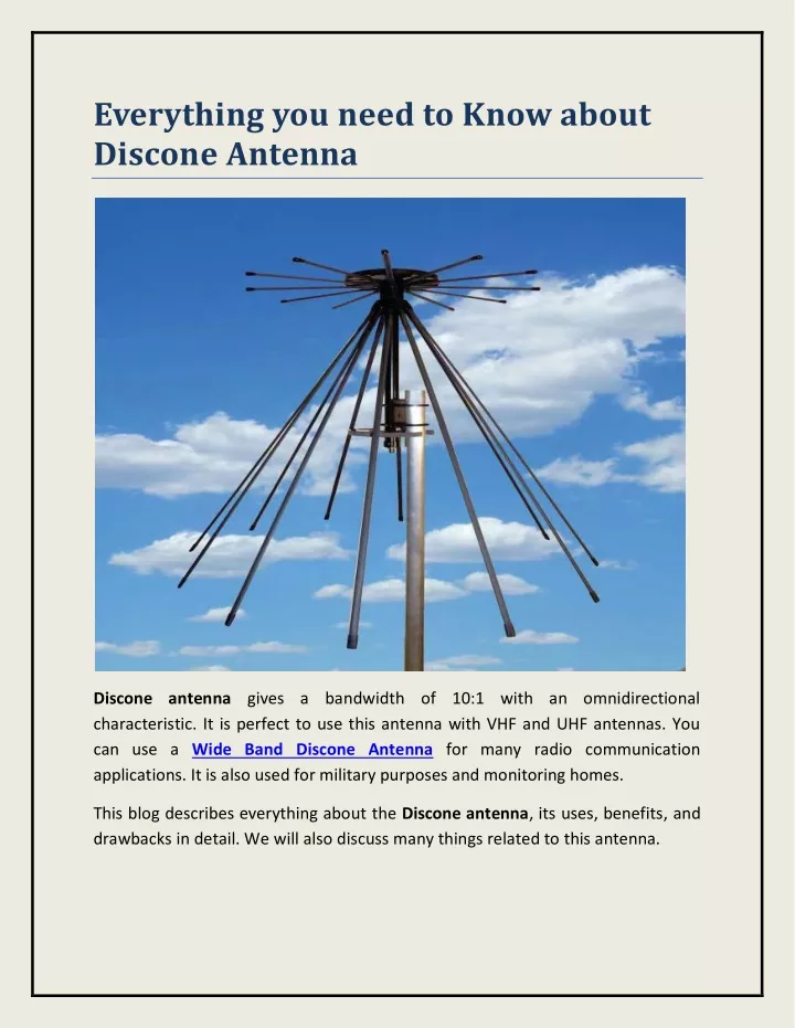 everything you need to know about discone antenna