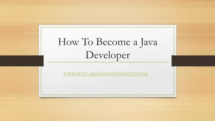 how to become a java developer