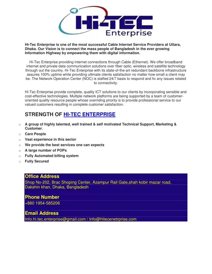 hi tec enterprise is one of the most successful