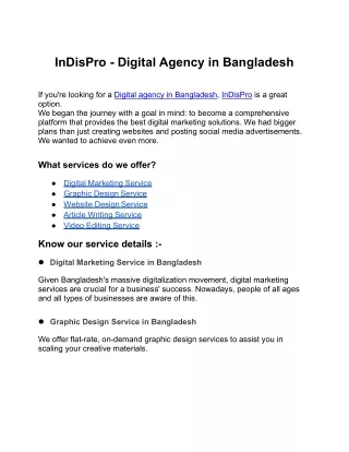 InDisPro - Digital Agency in Bangladesh