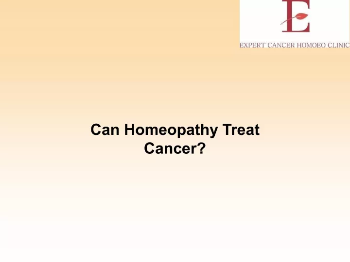 can homeopathy treat cancer