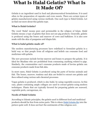 What Is Halal Gelatin What Is It Made Of