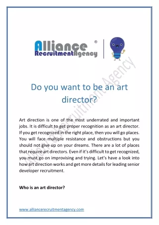 do you want to be an art director