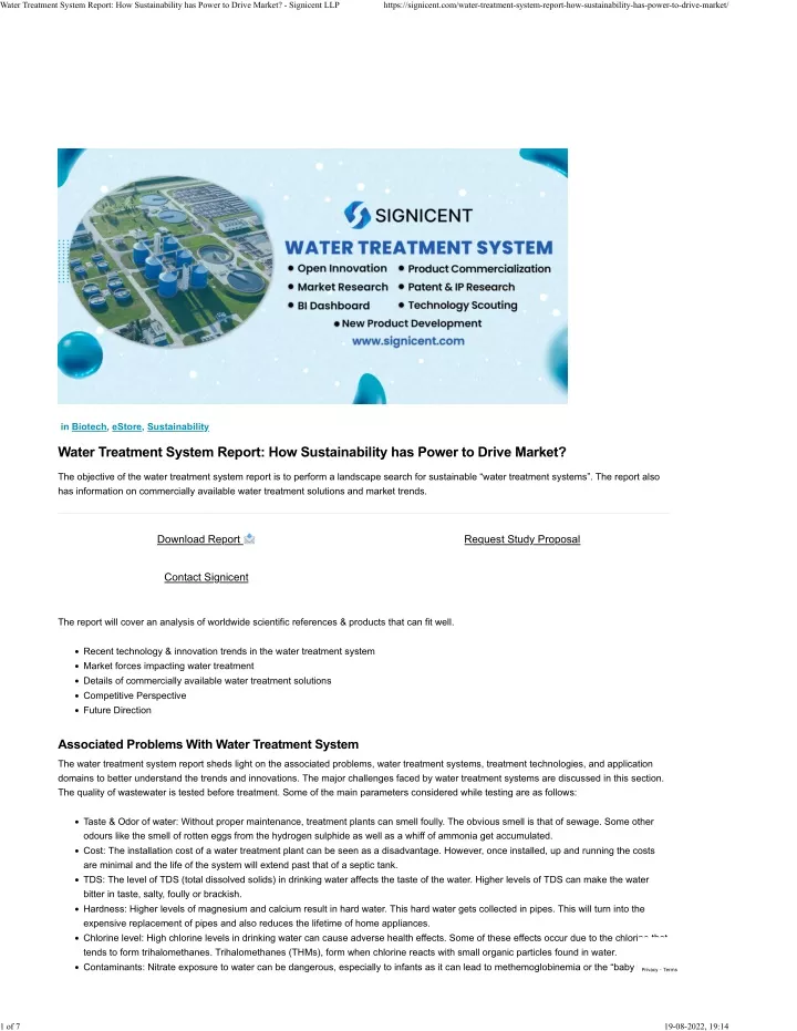 water treatment system report how sustainability