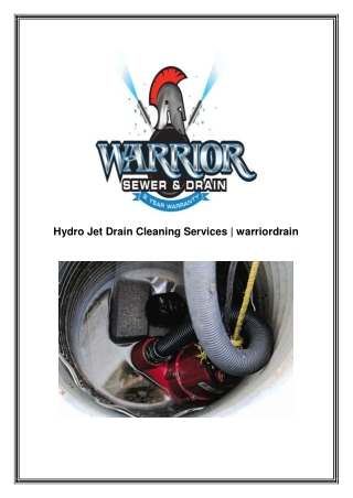 Hydro Jet Drain Cleaning Services