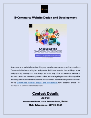 E-Commerce Website Design and Development