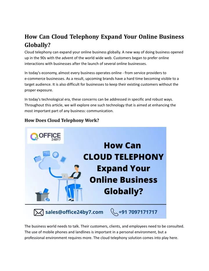 how can cloud telephony expand your online