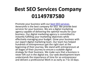 best seo services company 01149787580