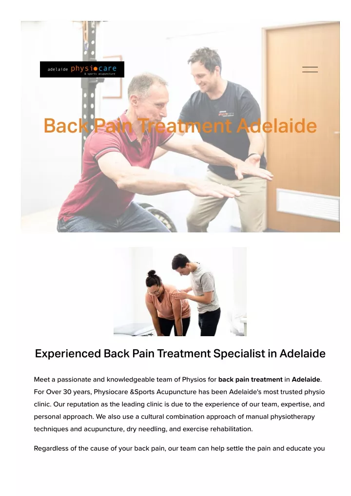 ack pain treatment adelaide