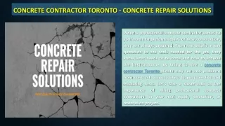 Concrete Contractor Toronto - Concrete Repair Solutions