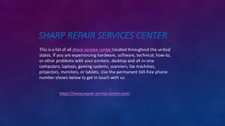 sharp Repair Services CENTER