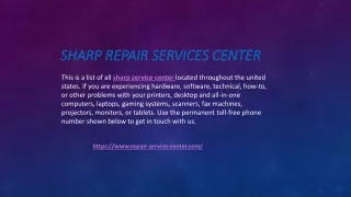 sharp Repair Services CENTER