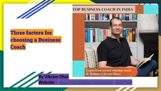 Three factors for choosing a Business Coach