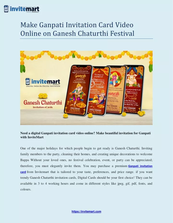 make ganpati invitation card video online