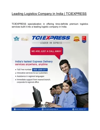 Leading Logistics Company in India | TCIEXPRESS