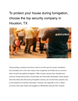 to protect your house during fumigation choose