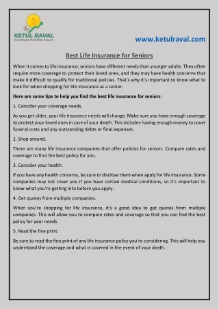 Best Life Insurance for Seniors