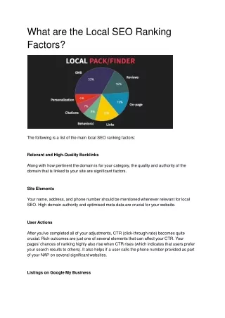 What are the Local SEO Ranking Factors