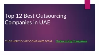Top 12 Best Outsourcing Companies in UAE