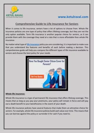 Comprehensive Guide to Life Insurance for Seniors