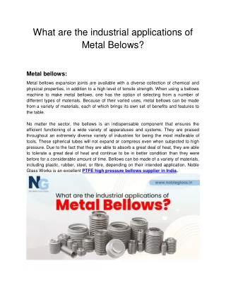 Noble Glass Works -What are the industrial applications of Metal Belows_