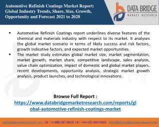 automotive refinish coatings market report global