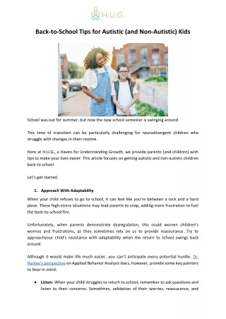 Back-to-School Tips for Autistic (and Non-Autistic) Kids