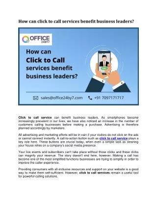 how can click to call services benefit business