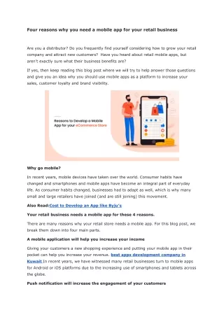 four reasons why you need a mobile app for your