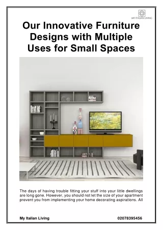our innovative furniture designs with multiple