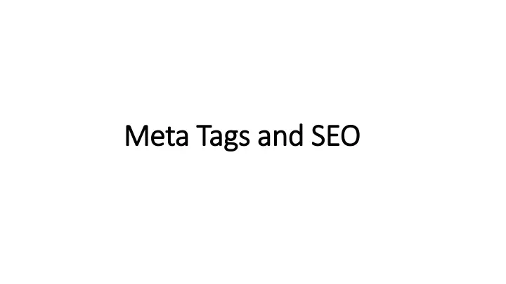 meta tags and seo meta tags and seo