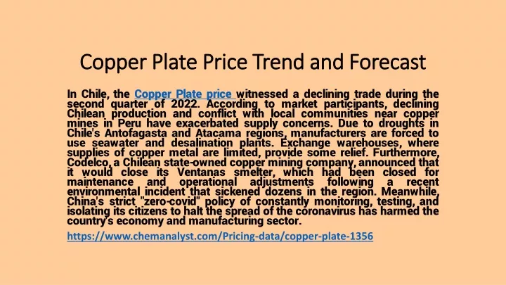 copper plate price trend and forecast