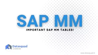Important sap mm tables - Datasquad Learning