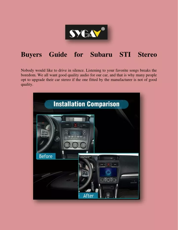 buyers guide for subaru sti stereo