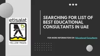 Searching for list of Best Educational Consultants in UAE