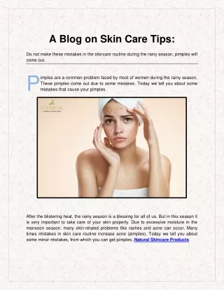 A Blog on Skin Care Tips: