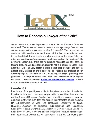 how to become a lawyer after 12th