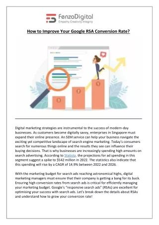how to improve your google rsa conversion rate