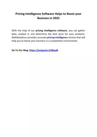 pricing intelligence software helps to boost your