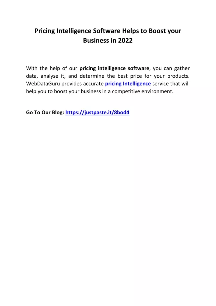 pricing intelligence software helps to boost your