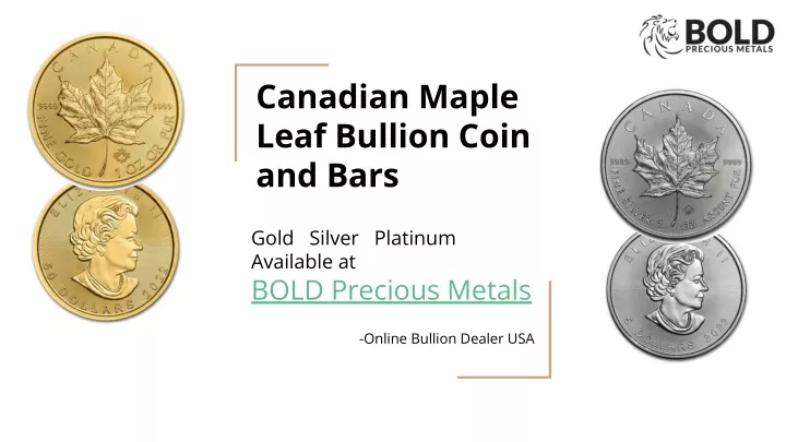 canadian maple leaf bullion coin and bars