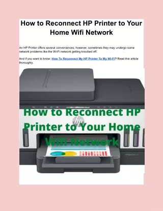 how to reconnect hp printer to your home wifi