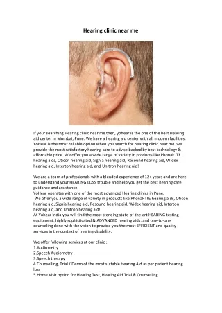 Hearing clinic near me