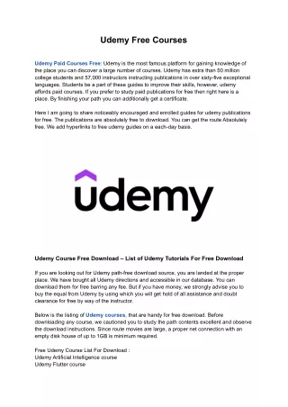 udemy free courses