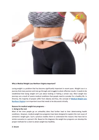 Why is Medical Weight Loss Northern Virginia important