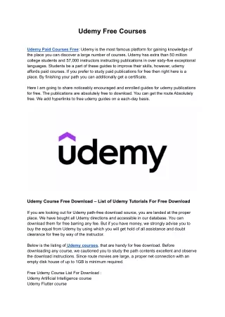 udemy free courses