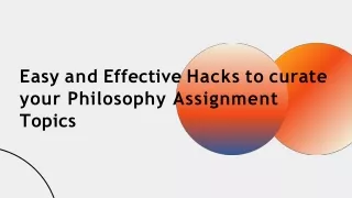 easy and effective hacks to curate your philosophy assignment topics