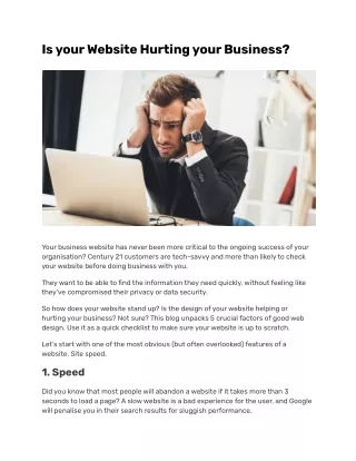 Is your Website Hurting your Business?